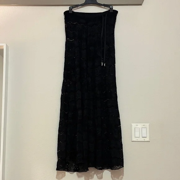 Letarte Skull Lace Swim Coverup Pants in Black SZ M EUC - Picture 2 of 5